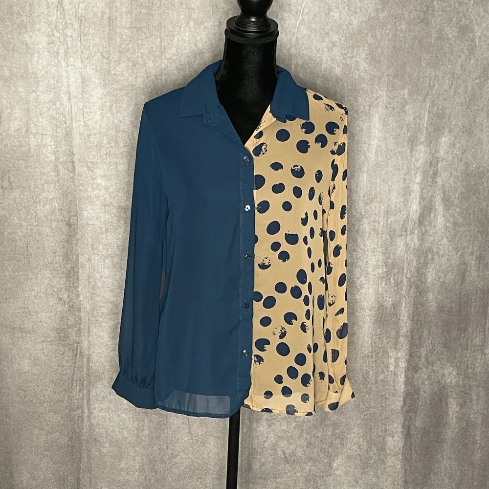 My Story Sheer button down SHIRT~size M